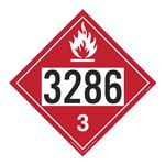 UN#3286 Flammable Stock Numbered Placard
