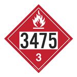UN#3475 Flammable Stock Numbered Placard