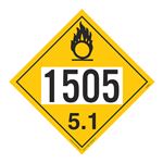 UN#1505 Oxidizer Numbered Placard