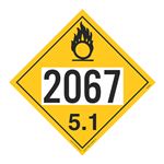 UN#2067 Oxidizer Stock Numbered Placard