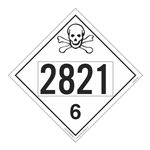 UN#2821 Poison Stock Numbered Placard