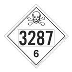 UN#3287 Poison/Toxic Numbered Placard