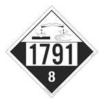 UN#1791 Corrosive Stock Numbered Placard