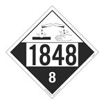 UN#1848 Corrosive Numbered Placard