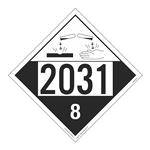 UN#2031 Corrosive Stock Numbered Placard