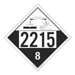 UN#2215 Corrosive Stock Numbered Placard