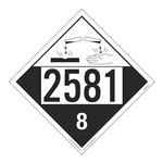 UN#2581 Corrosive Stock Numbered Placard
