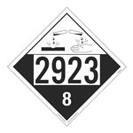 UN#2923 Corrosive Stock Numbered Placard