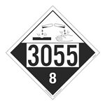 UN#3055 Corrosive Numbered Placard