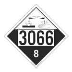 UN#3066 Corrosive Numbered Placard
