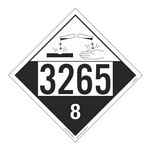 UN#3265 Corrosive Stock Numbered Placard