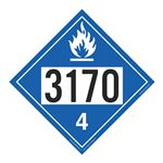 UN#3170 Dangerous When Wet Numbered Placard
