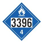 UN#3396 Dangerous When Wet Numbered Placard