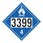 UN#3399 Dangerous When Wet Stock Numbered Placard