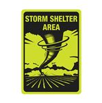 Storm Shelter Area Sign Luminescent Aluminum 10"x14"