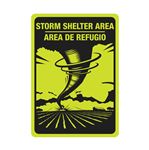 Lumn. Alum 10x14 Bilingual Storm Shelter Area Sign