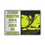 Aluminum Reflective Bilingual Storm Shelter Area Sign 7x10