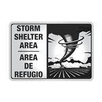 Storm Shelter Area Bilingual Sign Reflective Aluminum 7"x10"