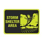 Storm Shelter Area Sign Luminescent Aluminum 7"x10"