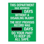 This Dept Has Worked w/o Injury - Steel Scoreboard - 20x28