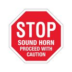 STOP Sound Horn Proceed with Caution Sign