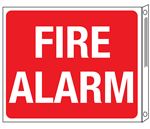 Two-Sided Flanged Signs - Fire Alarm 10x12