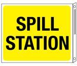 Spill Station Two-Sided Flanged Sign 10"x12"