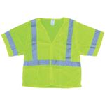 ANSI Class 3 Deluxe Solid Safety Vest - Fluorescent Green