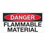 Danger Flammable Material - 1 1/2 x 3 Decal