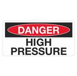 Danger High Pressure - 1 1/2 x 3 Decal
