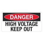 Danger High Voltage Keep Out - 1 1/2 x 3 Decal