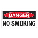Danger No Smoking - 1 1/2 x 3 Decal