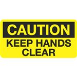 Caution Keep Hands Clear - 1 1/2 x 3 Decal