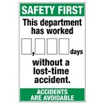 Safety First This Department - Dry Erase Scoreboard 24 x 36