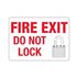 Fire Exit Do Not Lock - Vinyl Marker 10"