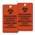 Biohazard Bilingual Warning Tags Orange 3 1/8 x 5 5/8