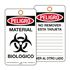 Peligro Material Biologico Biohazard Tag
3 1/8 x 5 5/8