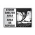 Storm Shelter Area Bilingual Sign Reflective Aluminum 7"x10"