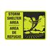 Storm Shelter Area Bilingual Sign Luminescent Aluminum 7"x10"